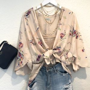 Anthropologie Floral Kimono